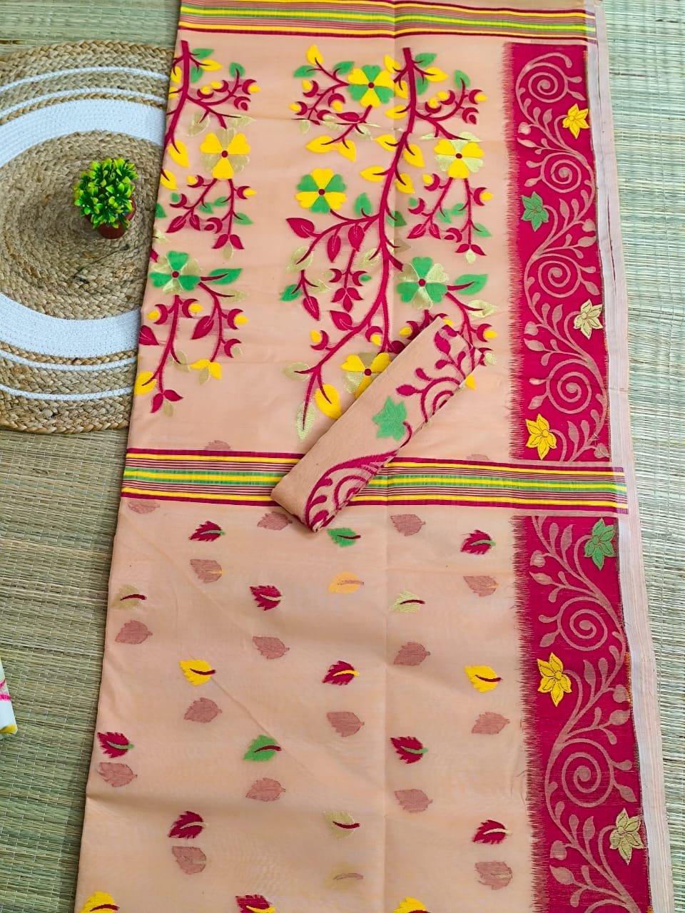 Mushroom Soft Dhakai Jamdani Saree 1 Mushroom Soft Dhakai Jamdani Saree