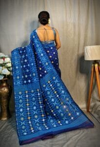 Navy Blue Soft Dhakai Jamdani Saree