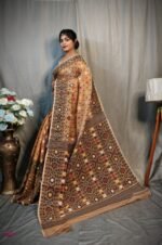 Pastel Orange Soft Dhakai Jamdani Saree