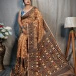 Pastel Orange Soft Dhakai Jamdani Saree