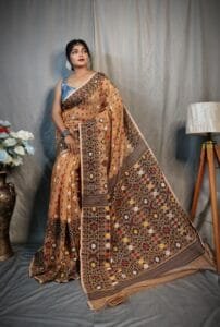 Pastel Orange Soft Dhakai Jamdani Saree