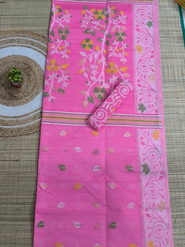 Purplish Pink Soft Dhakai Jamdani Saree