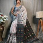 White Soft Dhakai Jamdani Sare