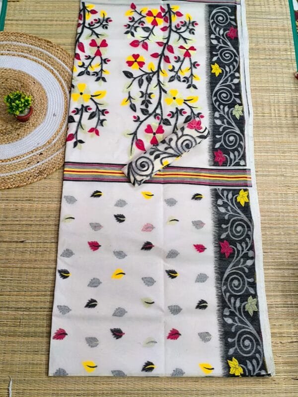 White Soft Dhakai Jamdani Sare