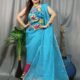 Butterfly Picton Blue Muga Cotton Unstitched Jamdani Kurti Set