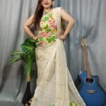 Butterfly Vanilla Muga Cotton Unstitched Jamdani Kurti Set