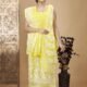 Ikkat Light Yellow Muga Cotton Unstitched Jamdani Suit Set