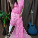 Lota Persian Pink Muga Cotton Unstitched Jamdani Kurta Set