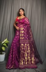 Lota Royal Heath Soft Joriwork Jamdani Saree