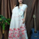 Lota White Muga Cotton Unstitched Jamdani Kurta Set