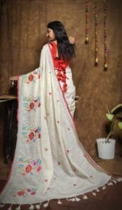 New Lotus Cream Handloom Cotton Silk Saree