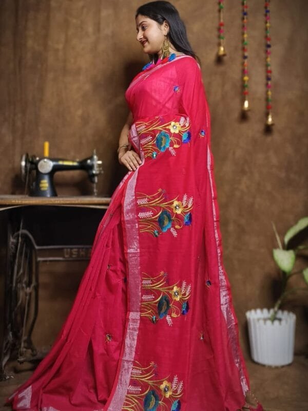 New Lotus Hot Pink Handloom Cotton Silk Saree