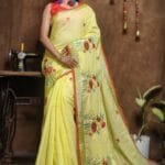 New Lotus Light Gold Handloom Cotton Silk Saree