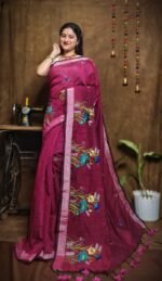 New Lotus Pansy Purple Handloom Cotton Silk Saree