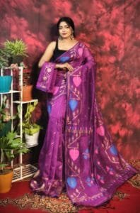 Pan Pata Soft Purplish Pink Handloom Sari With Blouse Piece