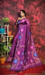 Pan Pata Soft Purplish Pink Handloom Sari With Blouse Piece
