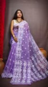 Purpel Borfi Design Jamdani Saree