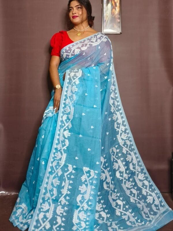 Exclusive Mosline Design Jamdani Saree