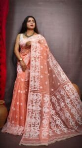 Exclusive Carrot Borfi Jamdani