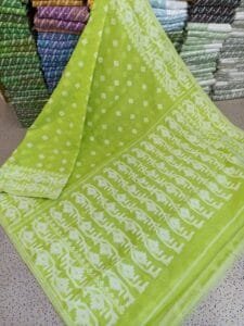 Excluclosive Banana Leve Borfi Design Jamdani Saree - Image 2