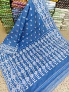 Exclusive Light Blue Borfi Jamdani - Image 2