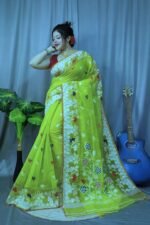 Marigold Soft Brass Dhakai Jamdani Sari