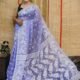 Oleander Soft Blueberry Dhakai Jamdani Saree