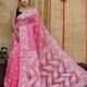Oleander Soft Dark Pink Dhakai Jamdani Saree