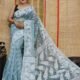 Oleander Soft Grey Blue Dhakai Jamdani Saree