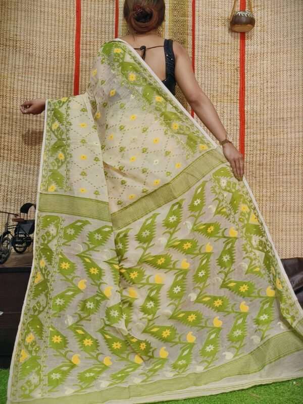 Oleander Soft Mushroom Dhakai Jamdani Sare