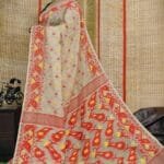 Oleander Soft Mushroom Dhakai Jamdani Saree