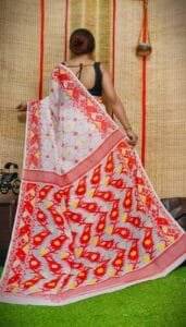 Oleander Soft White Dhakai Jamdani Sare