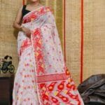 Oleander Soft White Dhakai Jamdani Sare