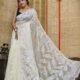 Oleander Soft White Dhakai Jamdani Saree