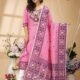 Four Leaf Pastel Magenta Unstitched Jamdani Kurti Set