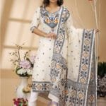 Four Leaf Pearl Bush Unstitched Jamdani Kurti Set