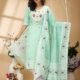 Four Leaf Vista Blue Unstitched Jamdani Kurti Set