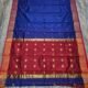 Maheshwari Design Blue Cotton Silk Handloom Saree with Blouse Piece