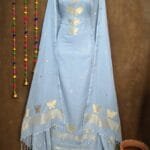 Butterfly-Gold Casper Unstitched 2 Piece Jamdani Suit Set