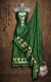 New Butterfly Dark Green Muga Cotton Unstitched Jamdani Suit Set