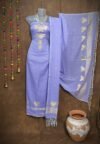 New Butterfly Dull Lavender Muga Cotton Unstitched Jamdani Suit Set