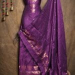 New Butterfly Grape Muga Cotton Unstitched Jamdani Suit Set