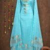 New Butterfly Ice Blue Muga Cotton Unstitched Jamdani Suit Set