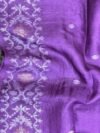 Dark Lavender Pure Gachi Tussar Handloom Jamdani Saree