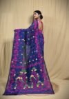 Blue Soft Lota Jamdani Sari - Image 2