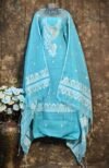 Kalka Ice Blue Muga Cotton Unstitched Jamdani Suit Set