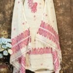 Kalka Light Vanilla Muga Cotton Unstitched Jamdani Suit Set