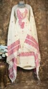Kalka Light Vanilla Muga Cotton Unstitched Jamdani Suit Set