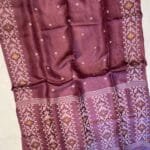 Light Maroon Pure Gachi Tussar Handloom Jamdani Saree
