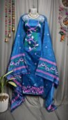 Lota Pata Bluish Muga Cotton Unstitched Jamdani Suit Set